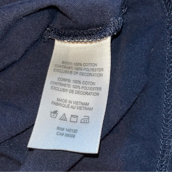 STELLA & DOT 'Everly' Flutter Ric Rac Sleeves Navy Blue T-Shirt Size Small - Picture 8 of 9